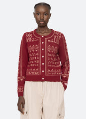 Burgundy Kit Cardigan | Sea New York
