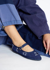 Navy Demi Mary Jane Flats | Sea New York