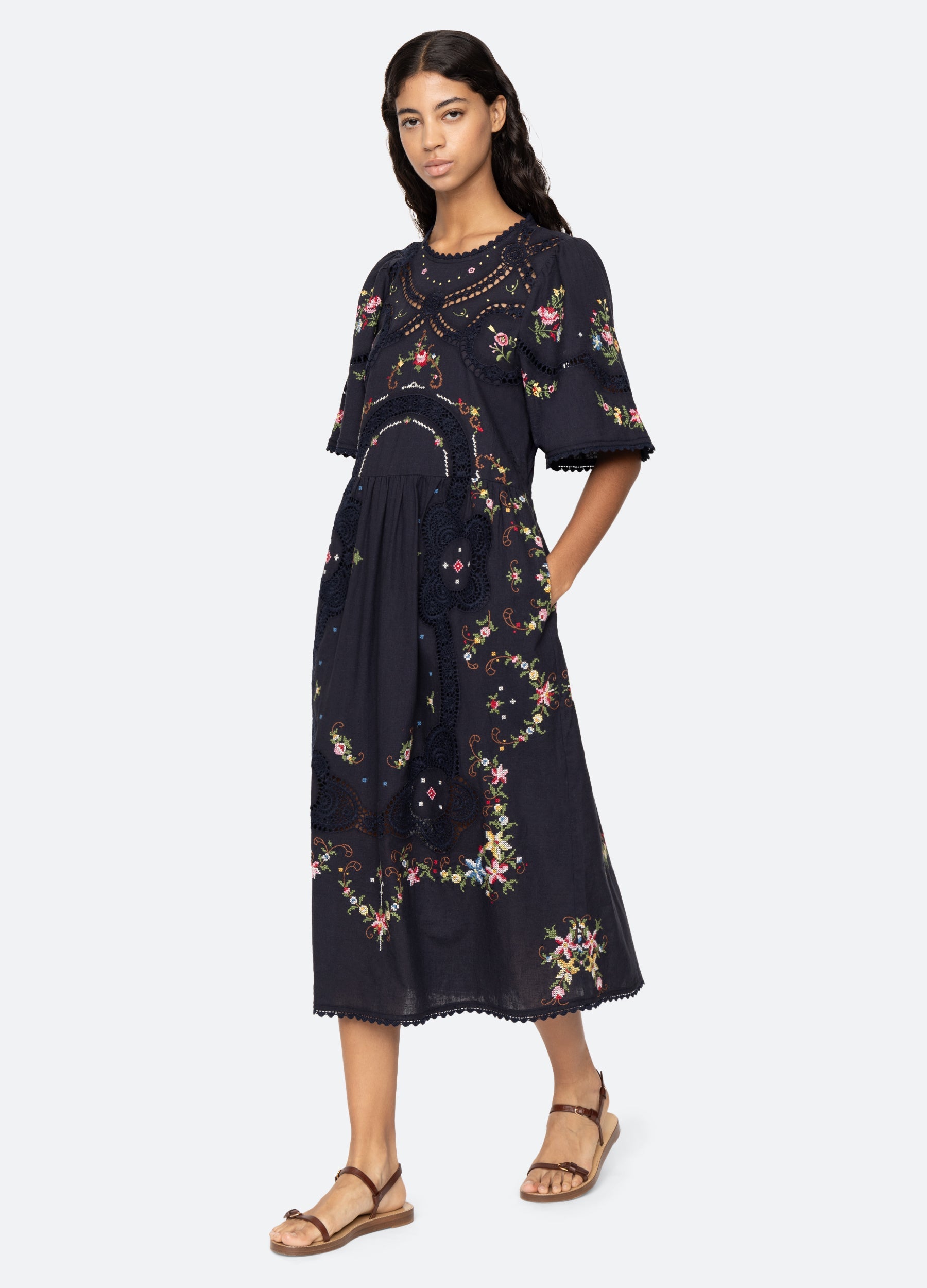 Navy Edwina S/S Dress | Sea New York
