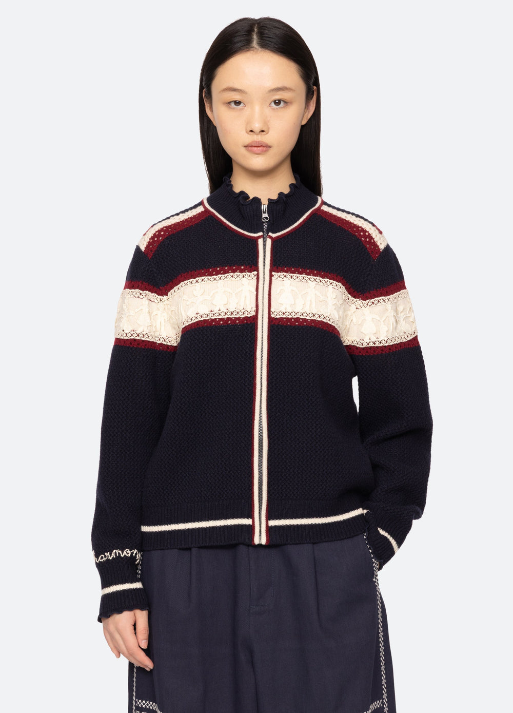 Multi Hester Zip Cardigan | Sea New York