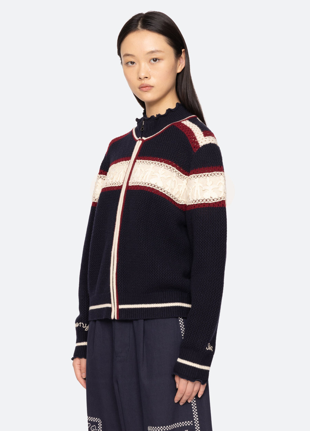 Multi Hester Zip Cardigan | Sea New York