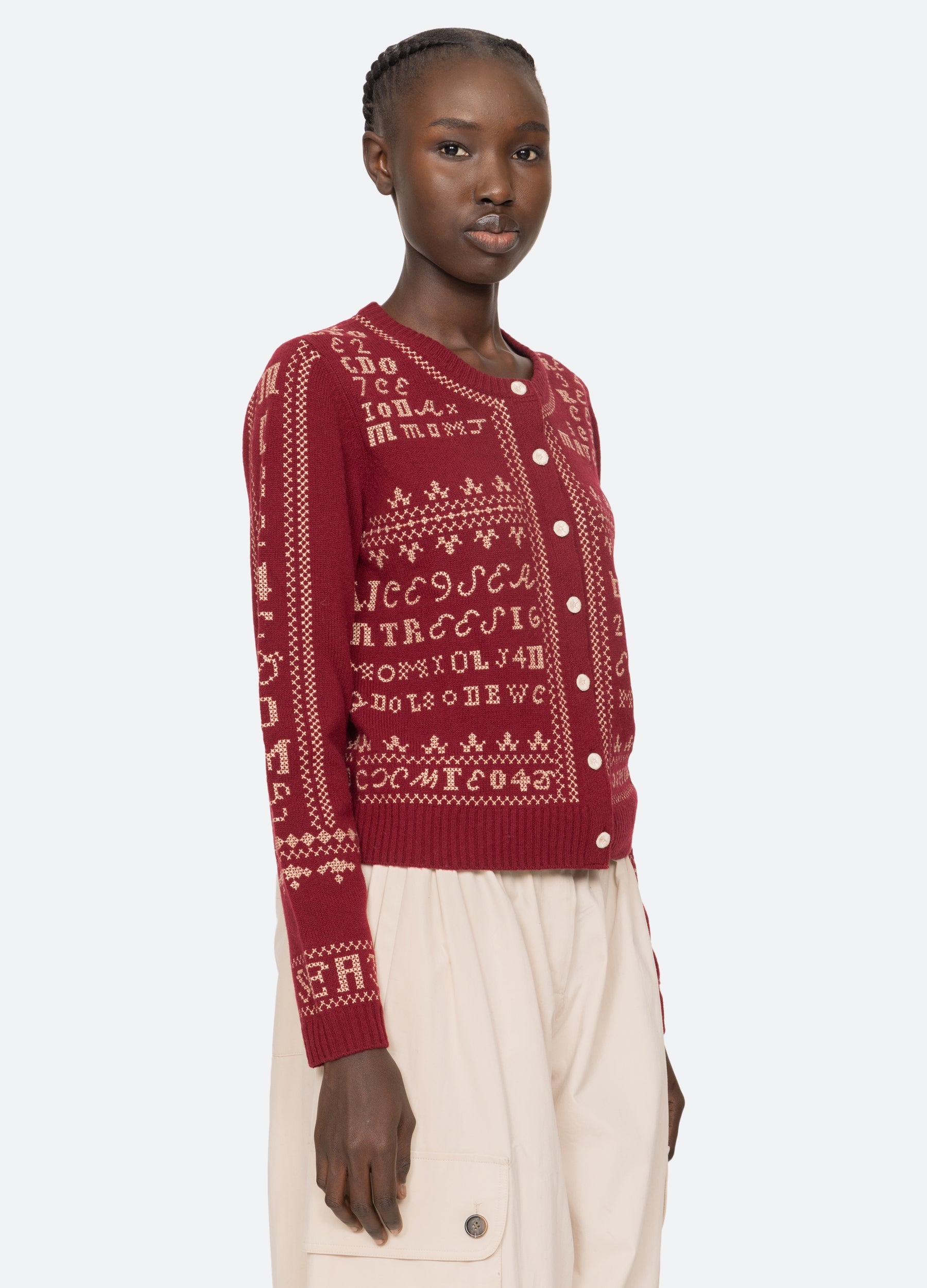 Burgundy Kit Cardigan | Sea New York