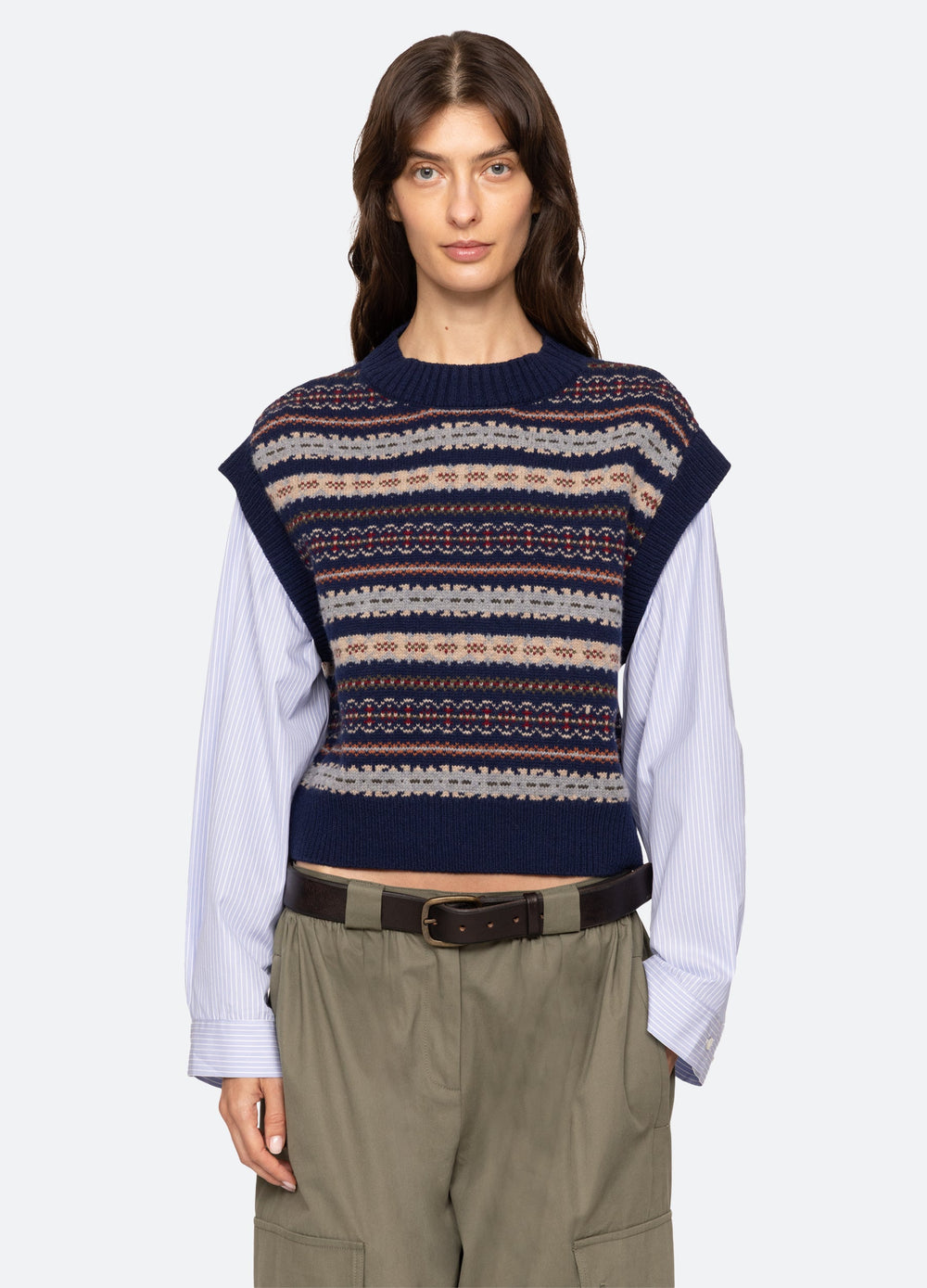 Navy Ciara Combo Top | Sea New York
