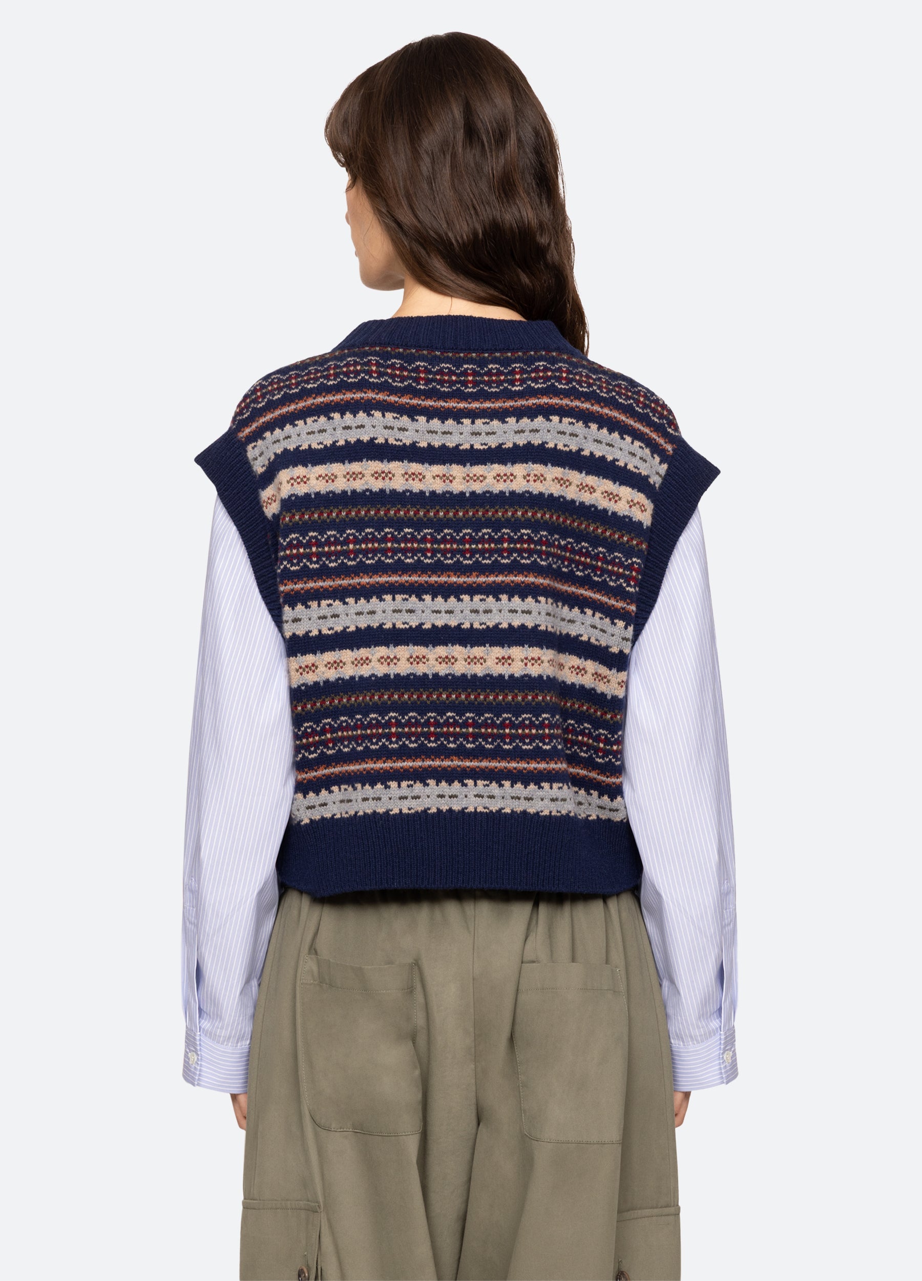 Navy Ciara Combo Top | Sea New York