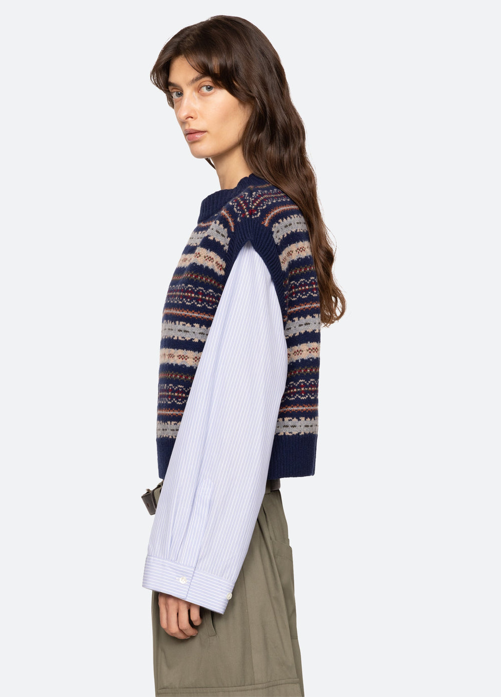 Navy Ciara Combo Top | Sea New York