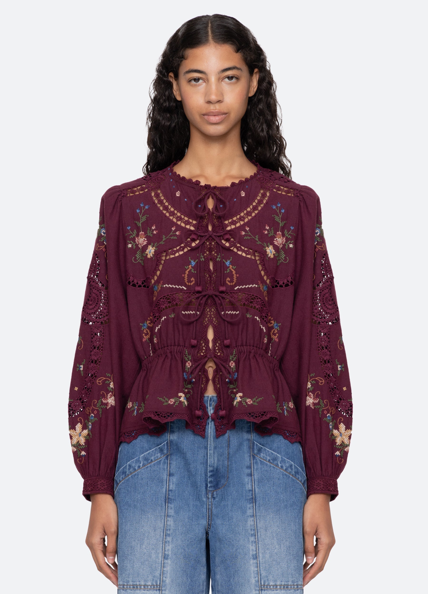 Navy Edwina L/S Top | Sea New York