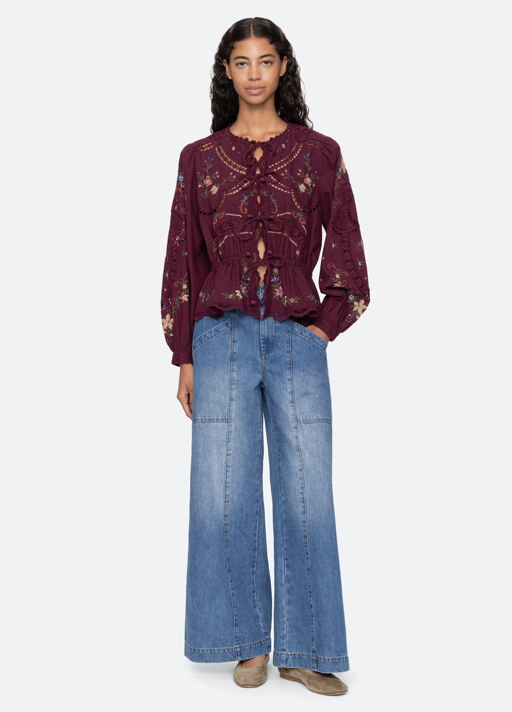 Navy Edwina L/S Top | Sea New York