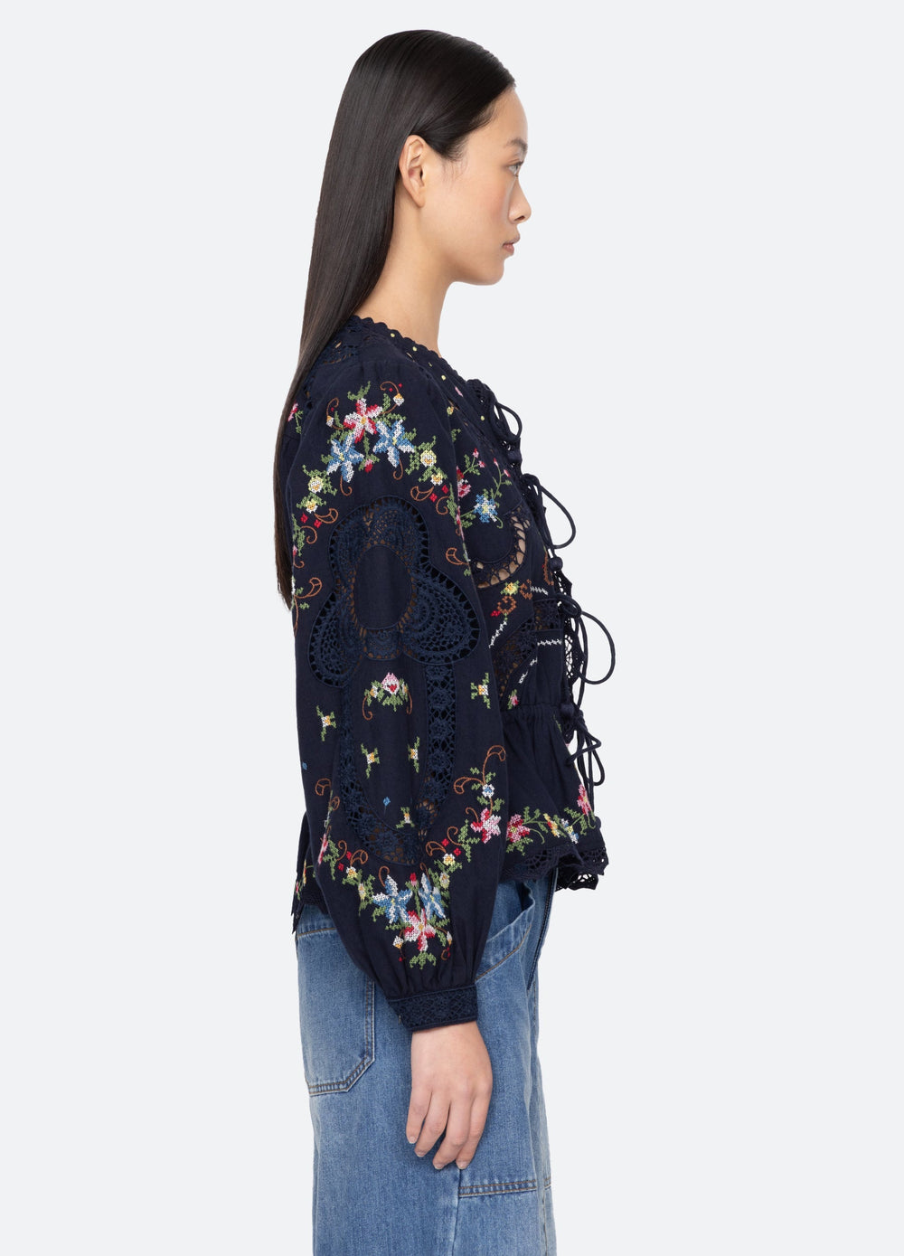 Navy Edwina L/S Top | Sea New York