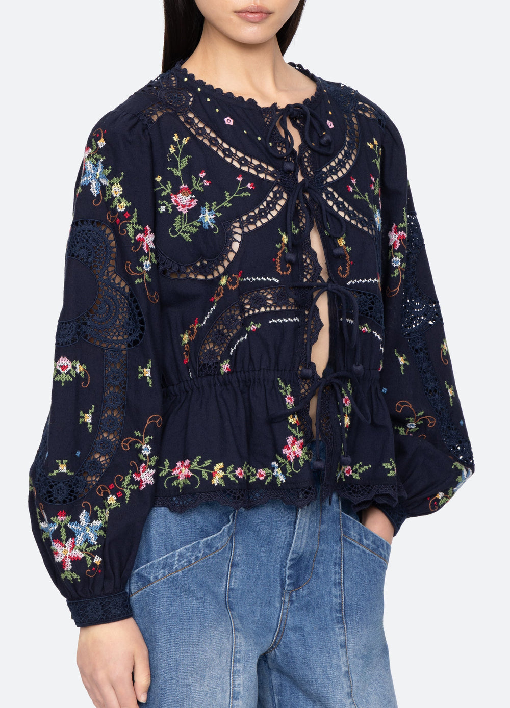 Navy Edwina L/S Top | Sea New York