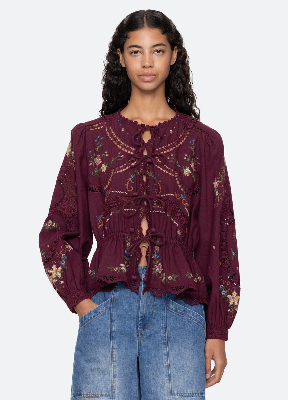 Navy Edwina L/S Top | Sea New York