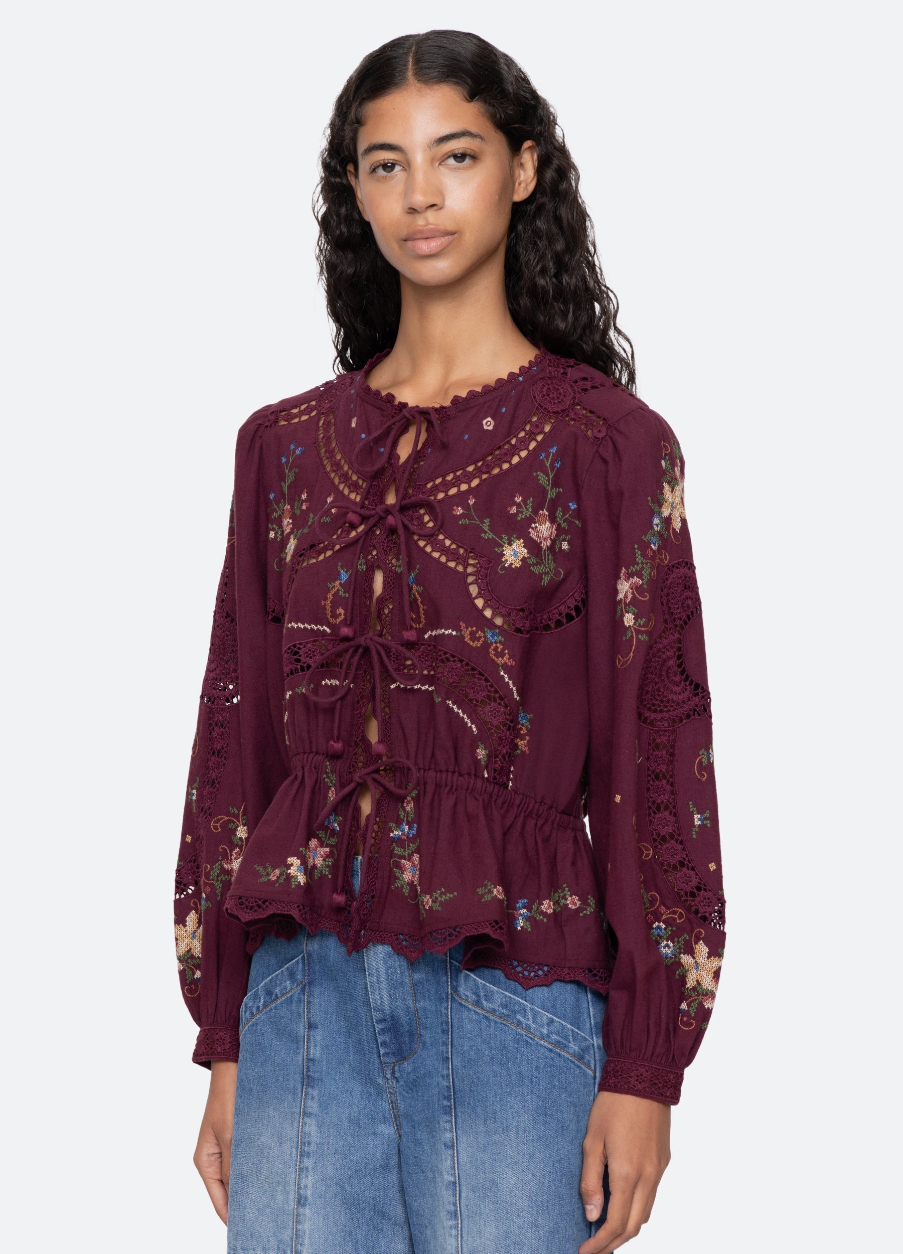 Navy Edwina L/S Top | Sea New York