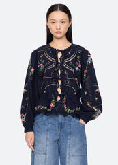 Navy Edwina L/S Top | Sea New York