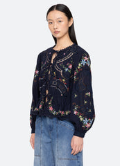 Navy Edwina L/S Top | Sea New York