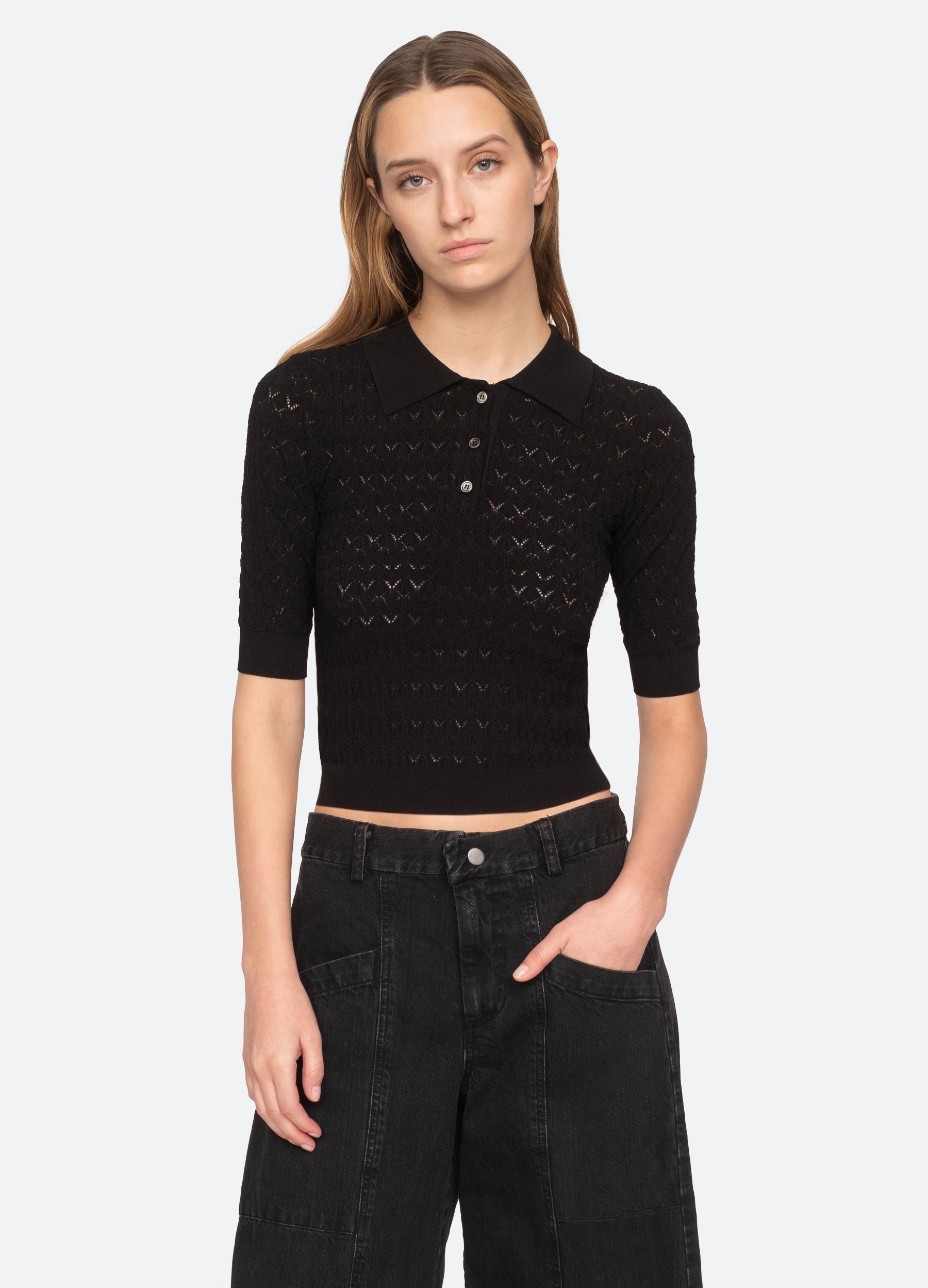 Black Rue Polo Sweater | Sea New York