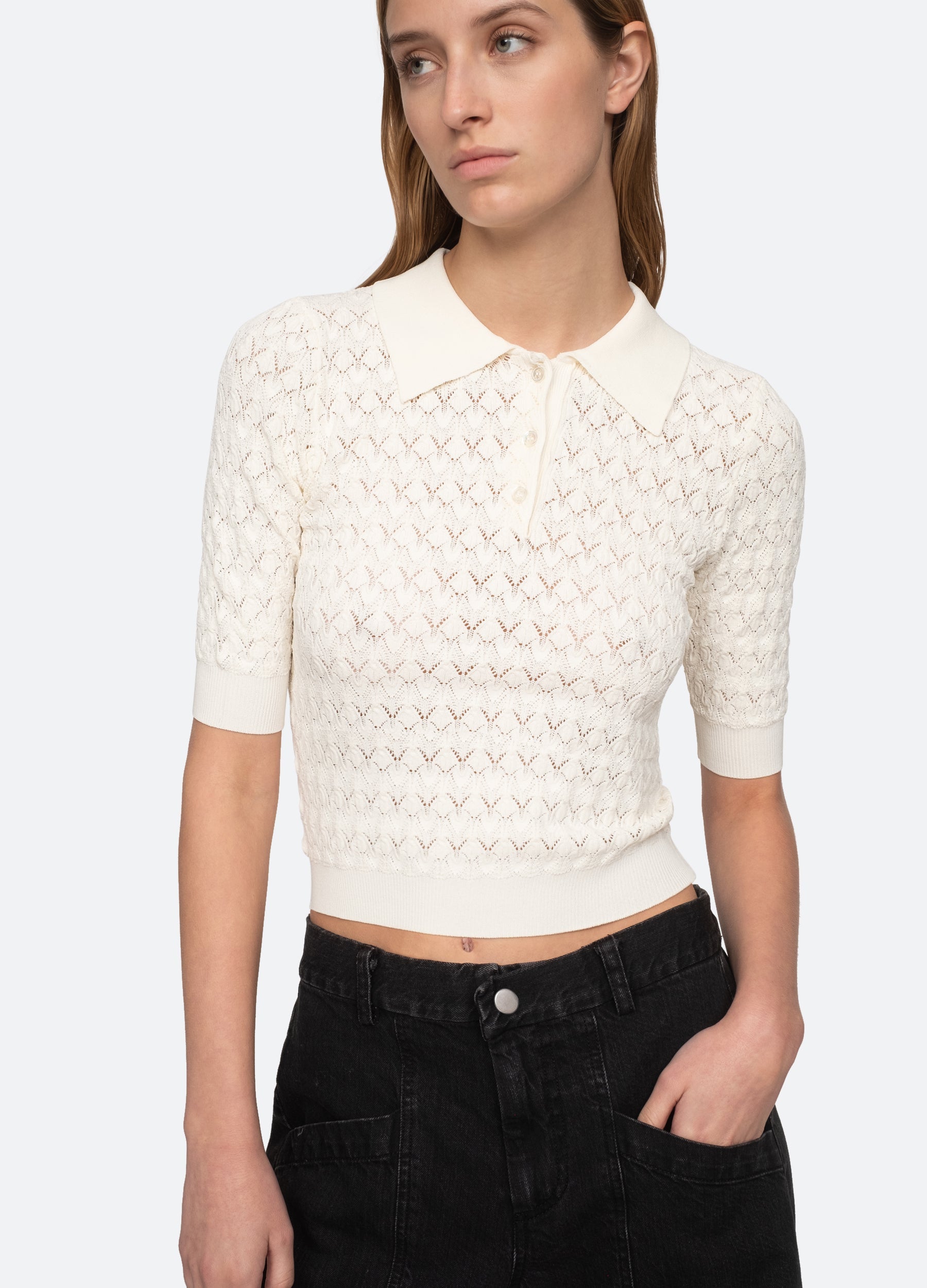 Black Rue Polo Sweater | Sea New York