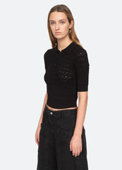 Black Rue Polo Sweater | Sea New York