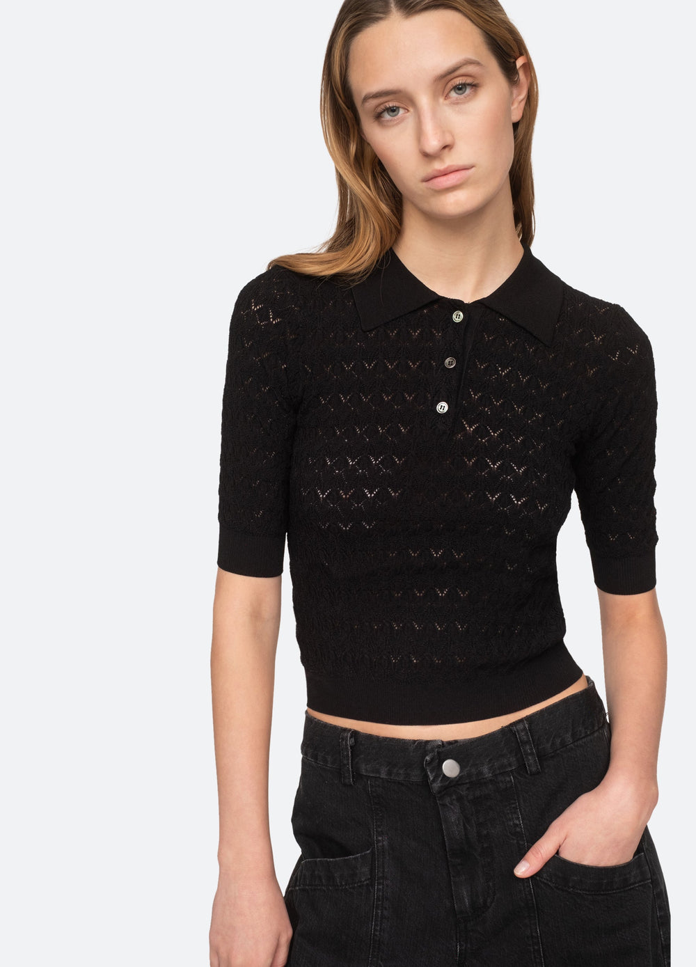 Black Rue Polo Sweater | Sea New York