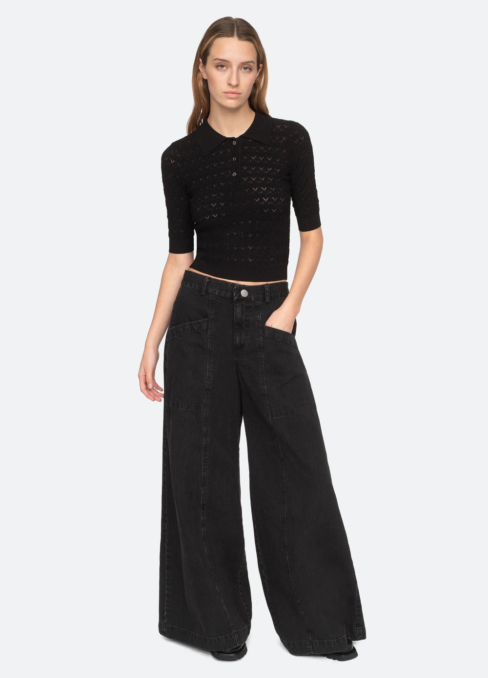 Black Rue Polo Sweater | Sea New York