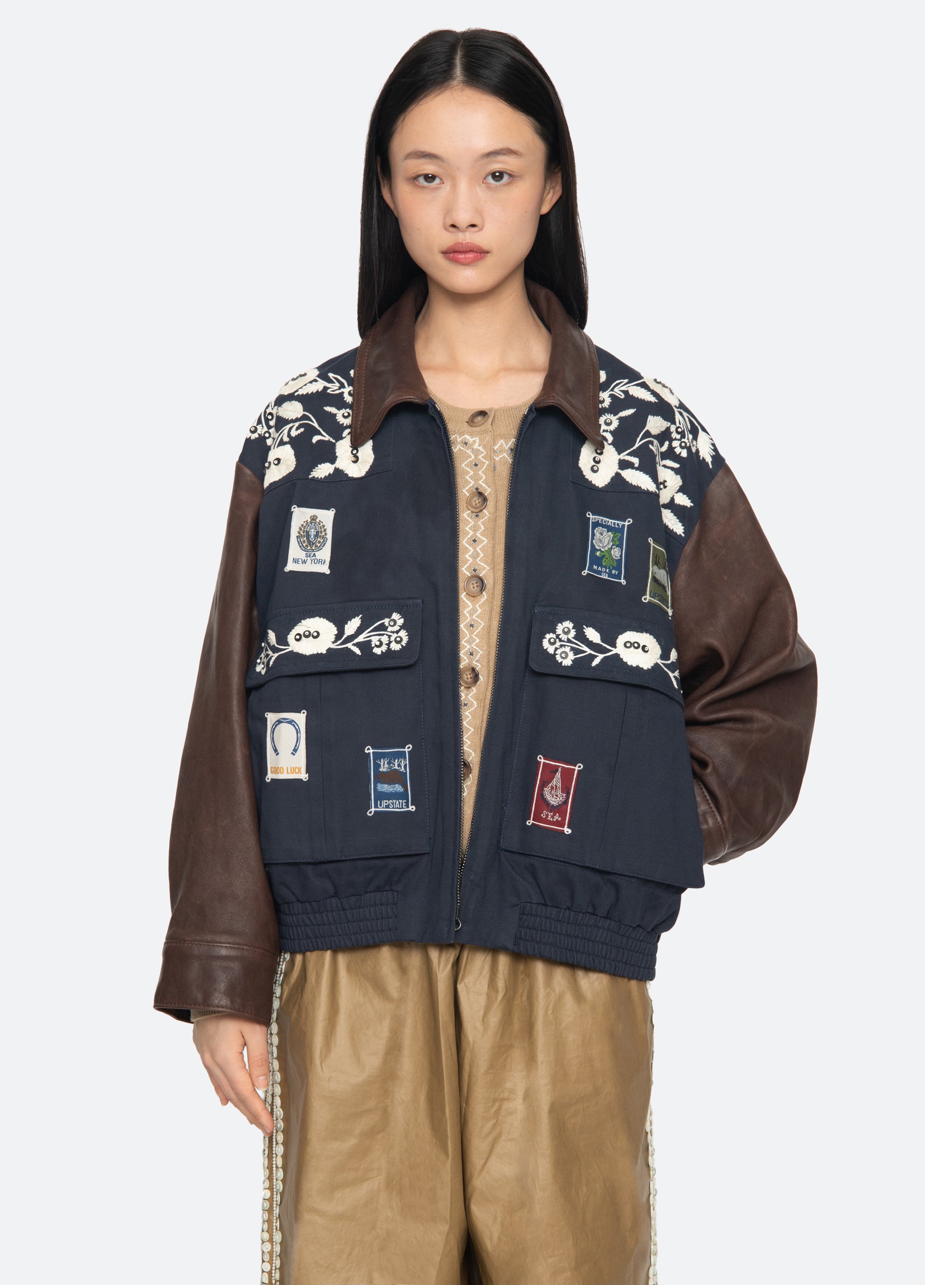 Navy Georgie Combo Jacket | Sea New York