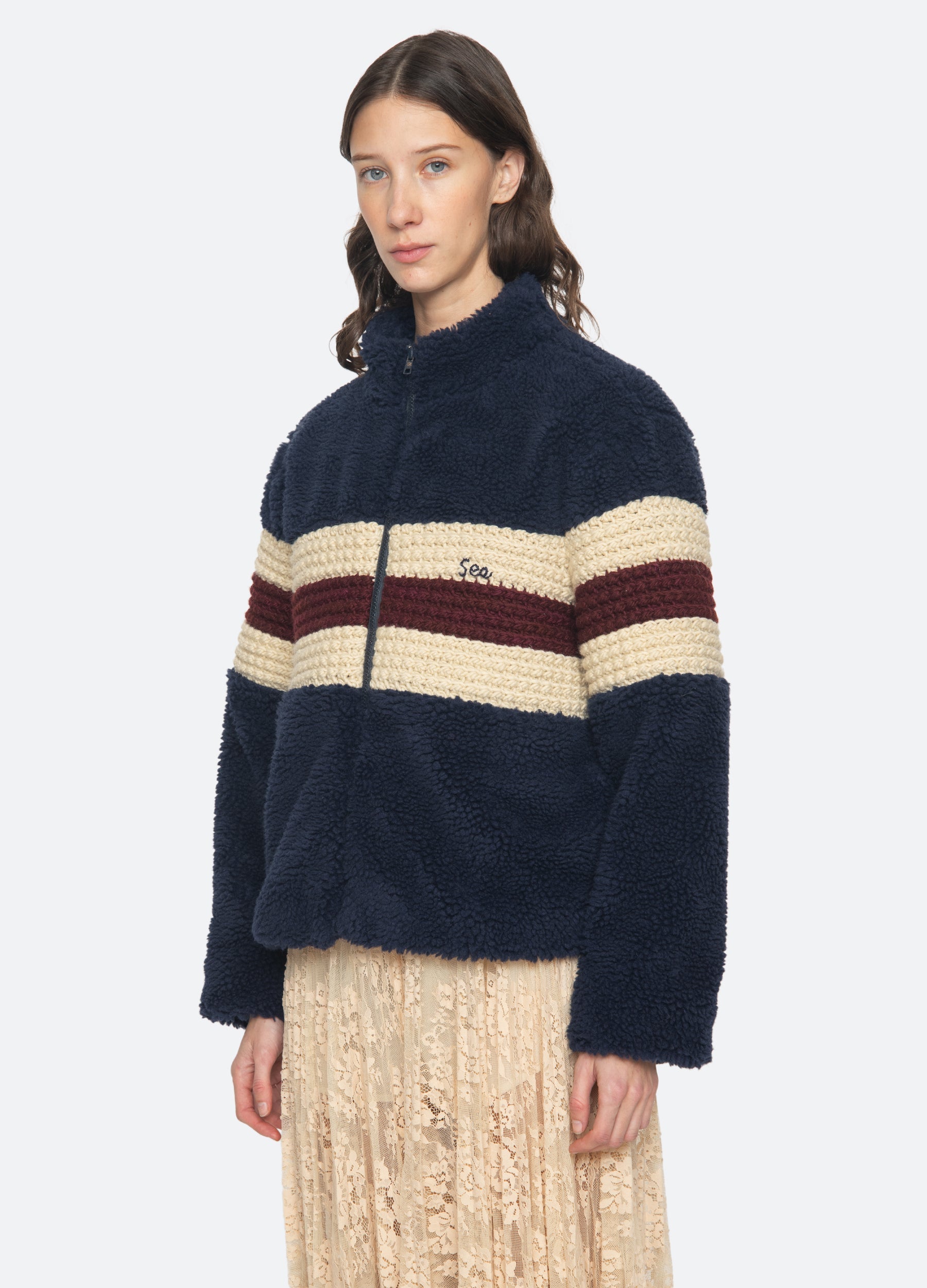 Navy Georgie Fleece Jacket | Sea New York