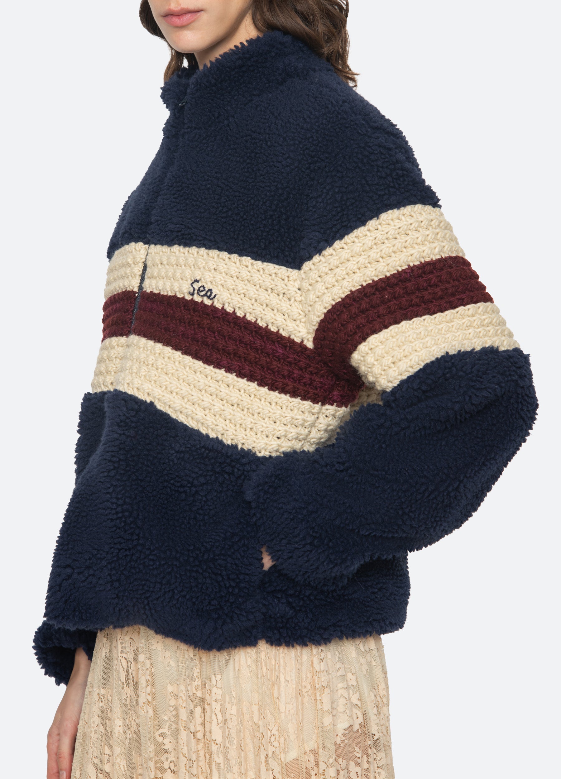 Navy Georgie Fleece Jacket | Sea New York
