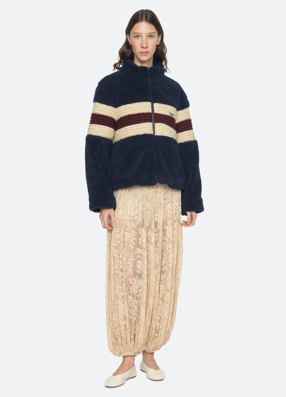 Navy Georgie Fleece Jacket | Sea New York