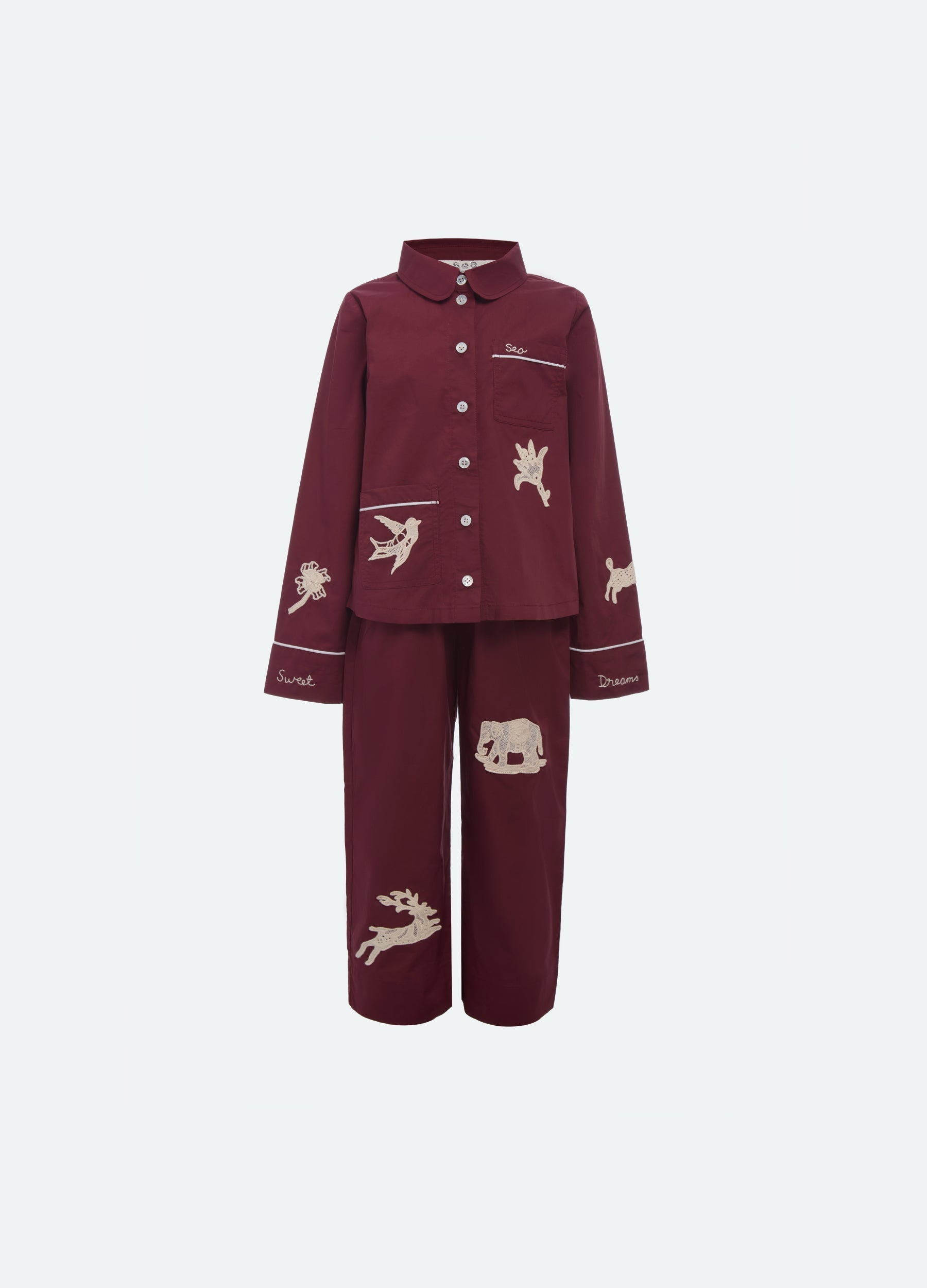 Burgundy Mika Kids PJ Set | Sea New York