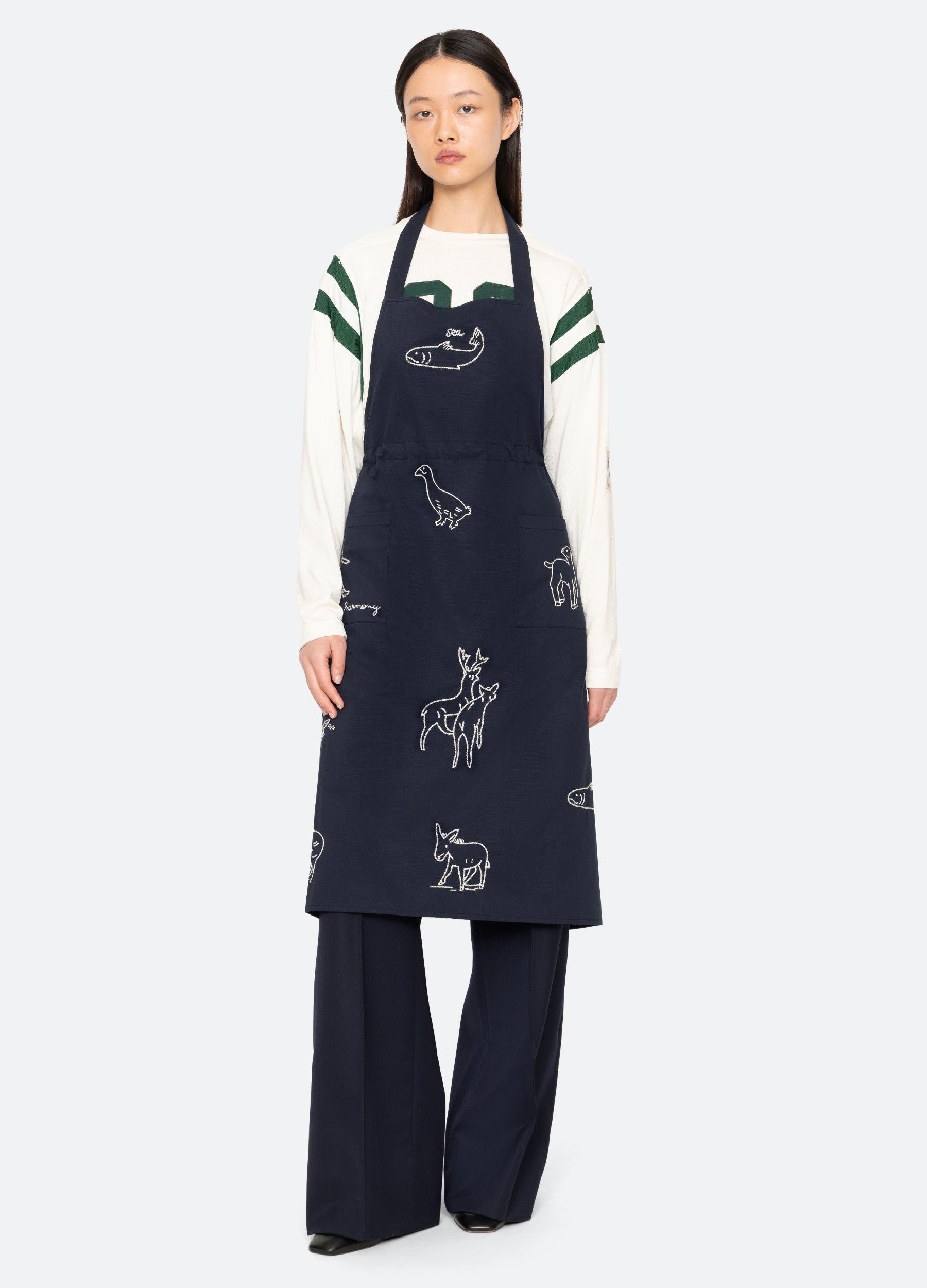 Navy Demi Apron | Sea New York