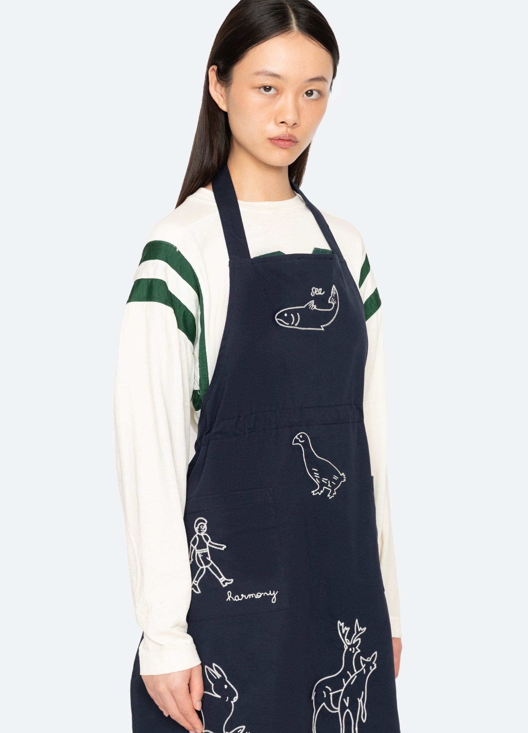 Navy Demi Apron | Sea New York