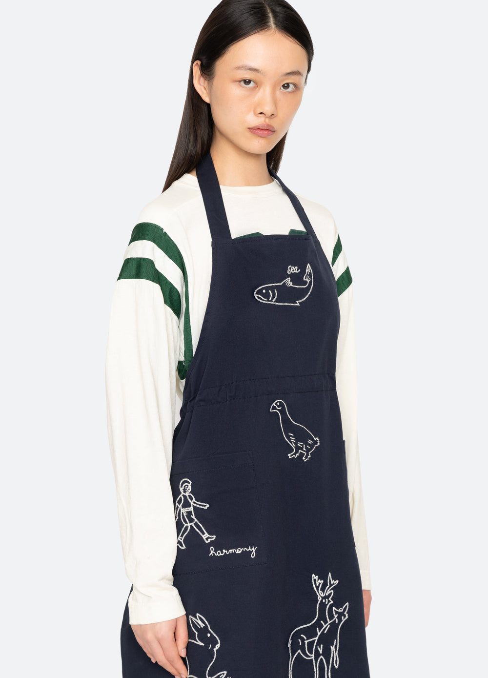 Navy Demi Apron | Sea New York