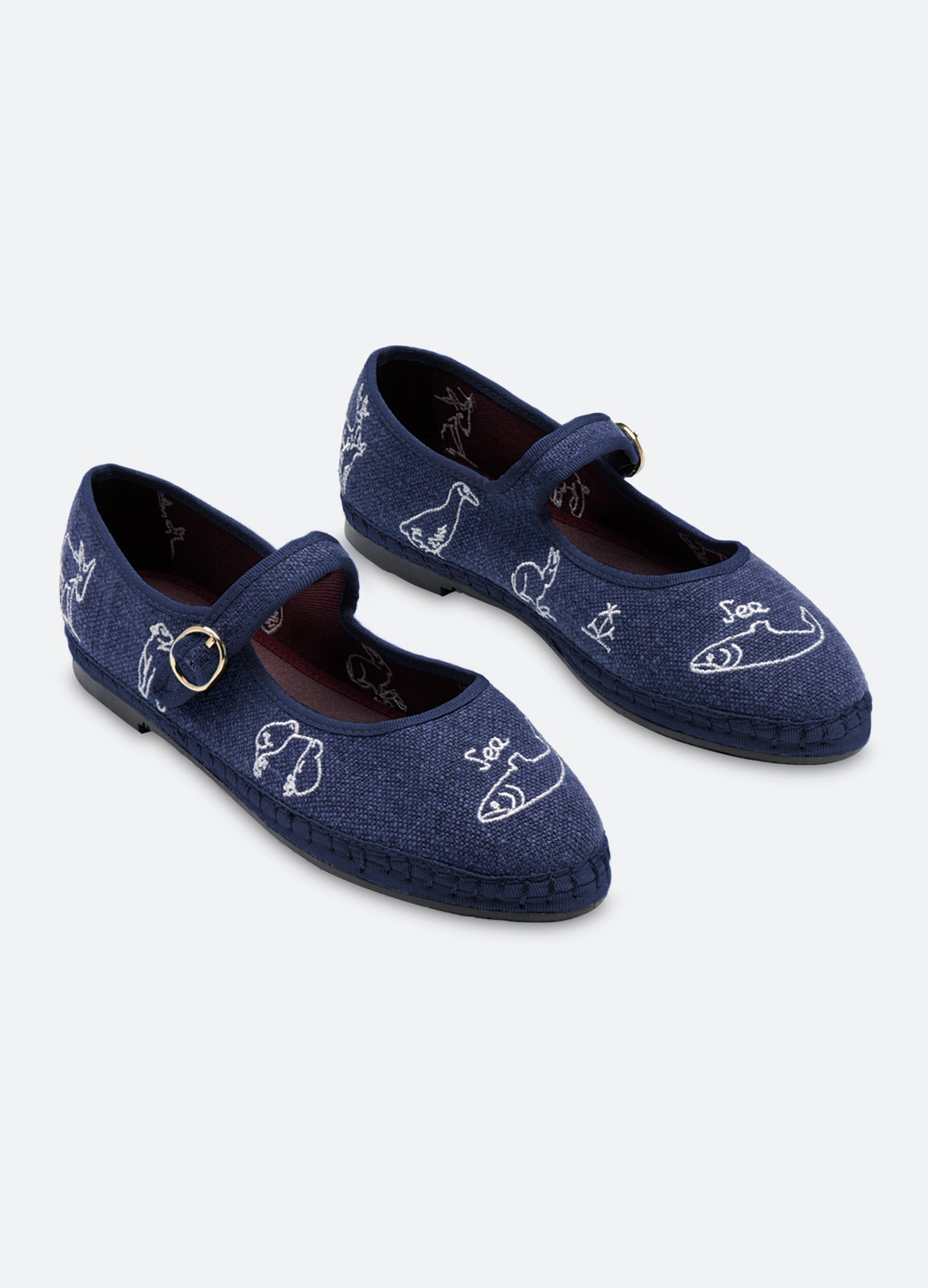 Navy Demi Mary Jane Flats | Sea New York