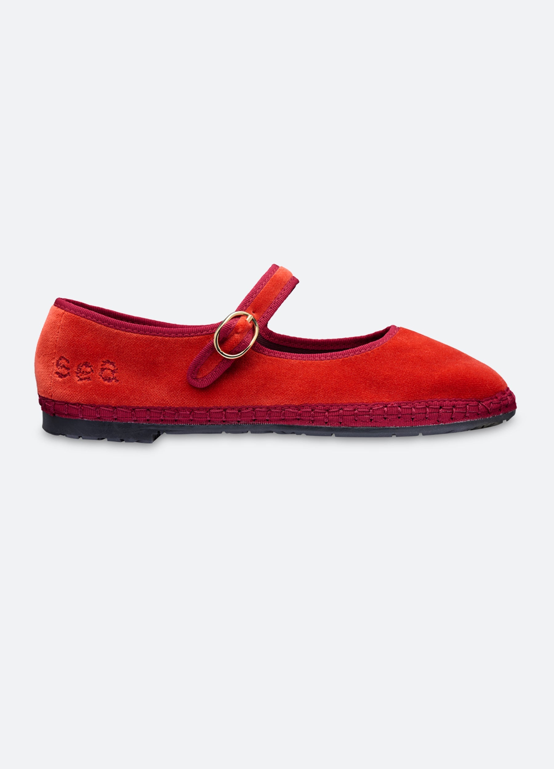 Terracotta Velvet Mary Jane Flats | Sea New York